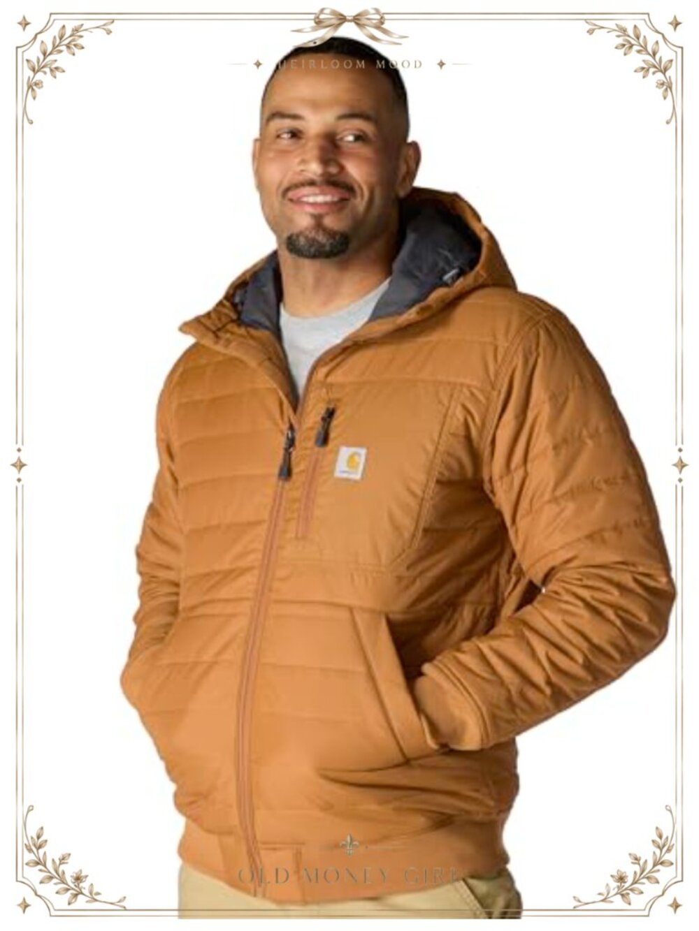 Relaxed Fit Lightweight Insulated Hooded Rain Jacket